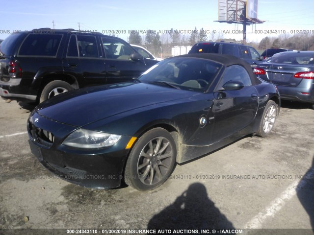 4USBU33597LW71269 - 2007 BMW Z4 3.0 GREEN photo 2