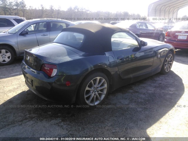 4USBU33597LW71269 - 2007 BMW Z4 3.0 GREEN photo 4