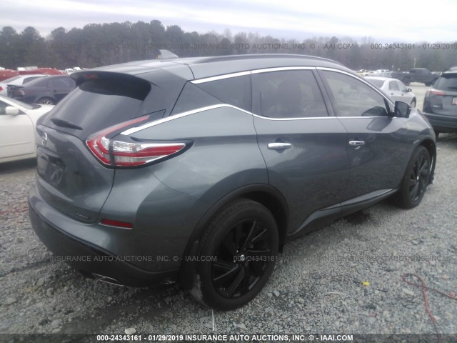 5N1AZ2MGXJN129716 - 2018 NISSAN MURANO S/SL/SV/PLATINUM GRAY photo 4