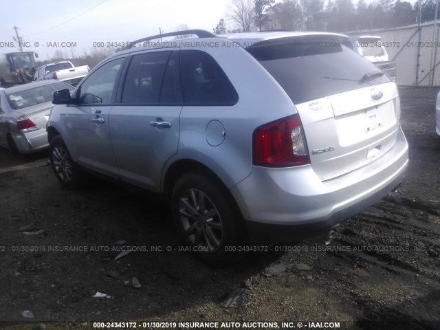 2FMDK3JC0BBA41389 - 2011 FORD EDGE SEL GRAY photo 3