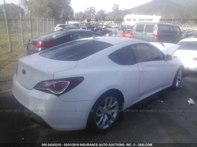 KMHHT6KD9DU084374 - 2013 HYUNDAI GENESIS COUPE 2.0T WHITE photo 4