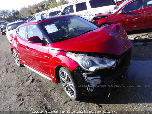 KMHTC6AE1HU308859 - 2017 HYUNDAI VELOSTER TURBO RED photo 1