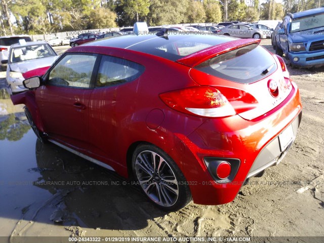 KMHTC6AE1HU308859 - 2017 HYUNDAI VELOSTER TURBO RED photo 3