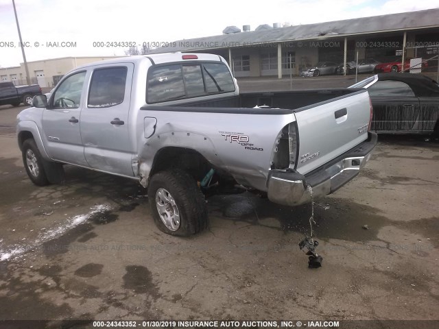 3TMJU62N09M081435 - 2009 TOYOTA TACOMA DOUBLE CAB PRERUNNER SILVER photo 3