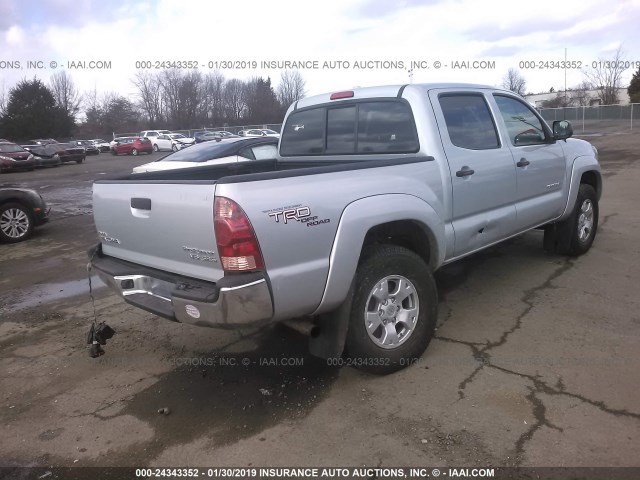 3TMJU62N09M081435 - 2009 TOYOTA TACOMA DOUBLE CAB PRERUNNER SILVER photo 4