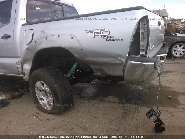 3TMJU62N09M081435 - 2009 TOYOTA TACOMA DOUBLE CAB PRERUNNER SILVER photo 6