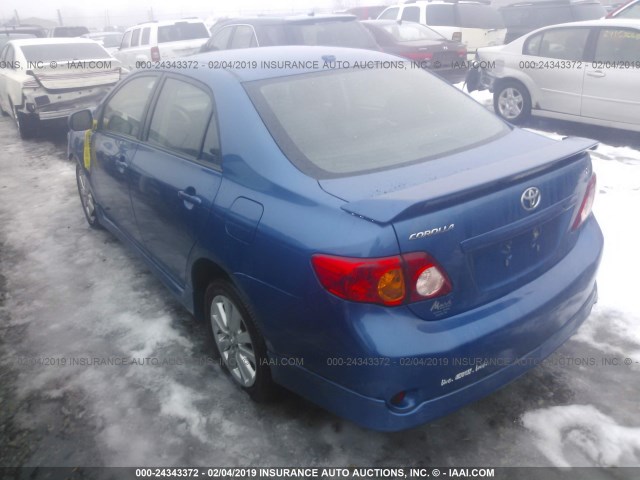 2T1BU4EE2AC264742 - 2010 TOYOTA COROLLA S/LE/XLE BLUE photo 3