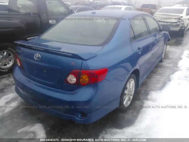 2T1BU4EE2AC264742 - 2010 TOYOTA COROLLA S/LE/XLE BLUE photo 4