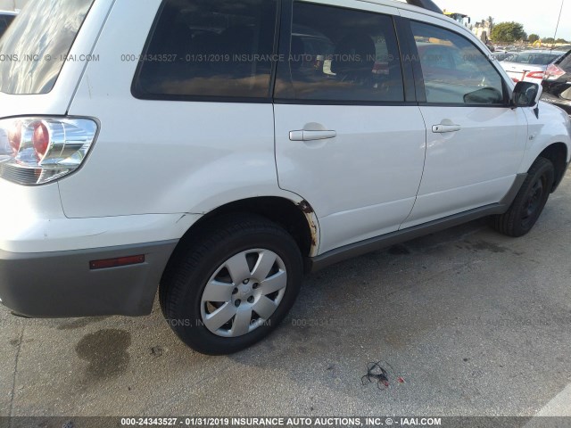 JA4LZ41G03U085354 - 2003 MITSUBISHI OUTLANDER XLS WHITE photo 6