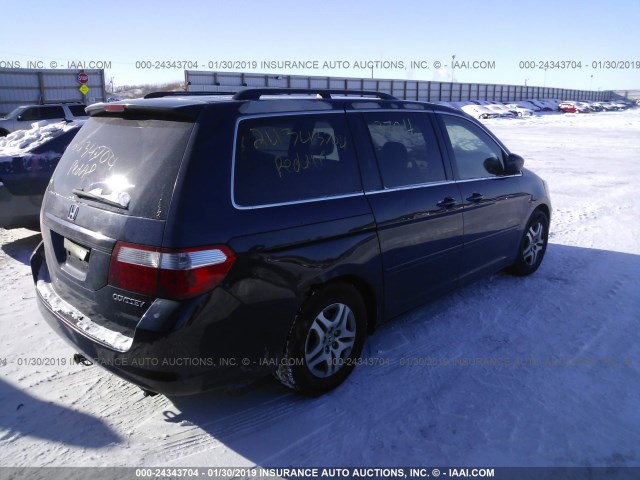 5FNRL387X5B043349 - 2005 HONDA ODYSSEY EXL BLUE photo 4