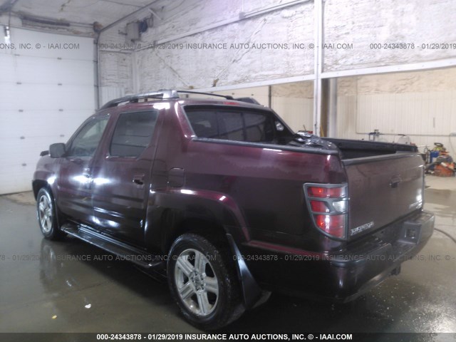 5FPYK1F54DB007490 - 2013 HONDA RIDGELINE RTL MAROON photo 3