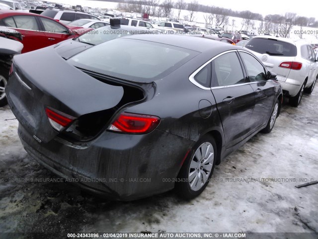 1C3CCCFB5FN628974 - 2015 CHRYSLER 200 LX GRAY photo 4