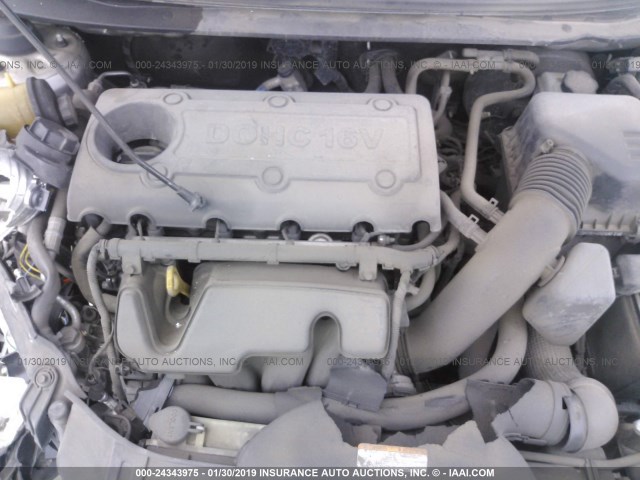 KNAFU5A28C5515926 - 2012 KIA FORTE EX SILVER photo 10