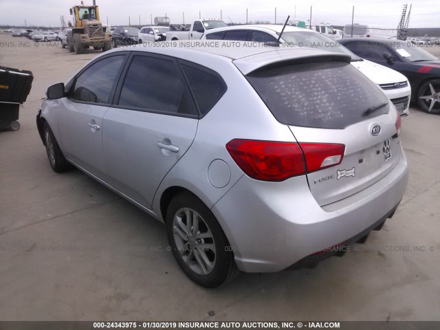 KNAFU5A28C5515926 - 2012 KIA FORTE EX SILVER photo 3