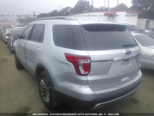 1FM5K7D80GGA97920 - 2016 FORD EXPLORER XLT GRAY photo 3