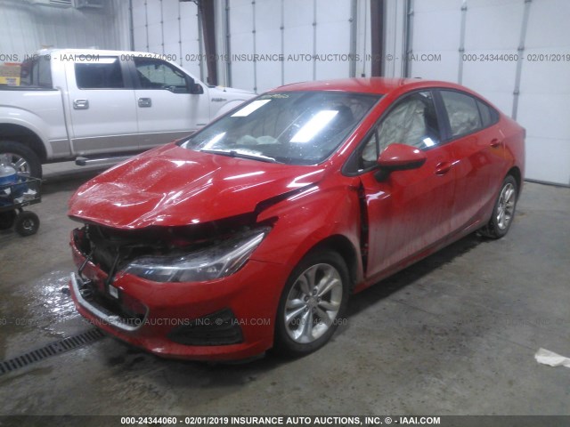 1G1BC5SM0K7100406 - 2019 CHEVROLET CRUZE LS RED photo 2