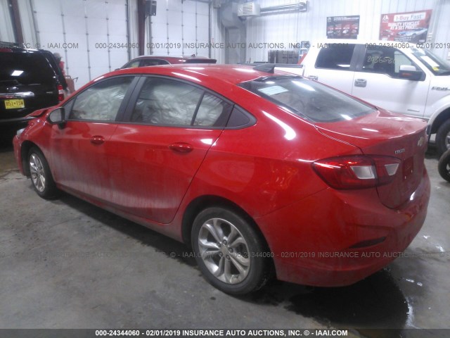 1G1BC5SM0K7100406 - 2019 CHEVROLET CRUZE LS RED photo 3