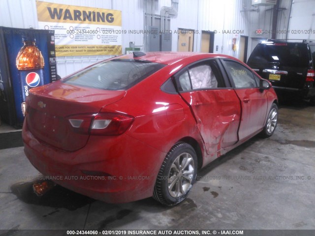 1G1BC5SM0K7100406 - 2019 CHEVROLET CRUZE LS RED photo 4