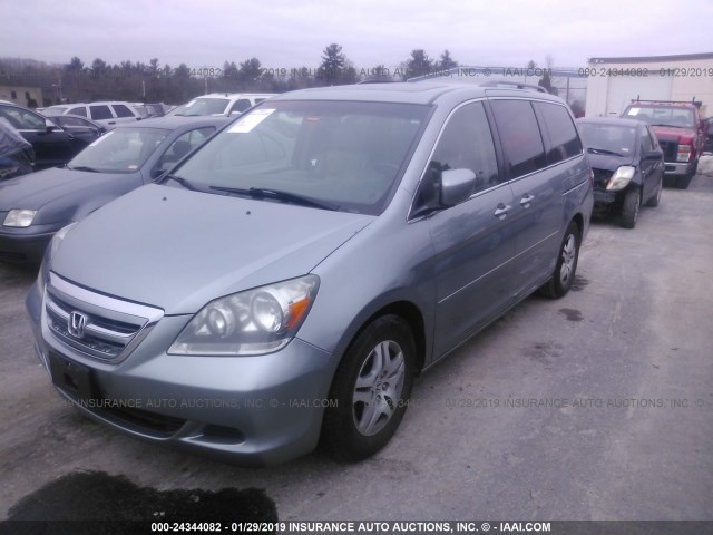 5FNRL387X7B006451 - 2007 HONDA ODYSSEY EXL BLUE photo 2