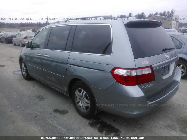 5FNRL387X7B006451 - 2007 HONDA ODYSSEY EXL BLUE photo 3