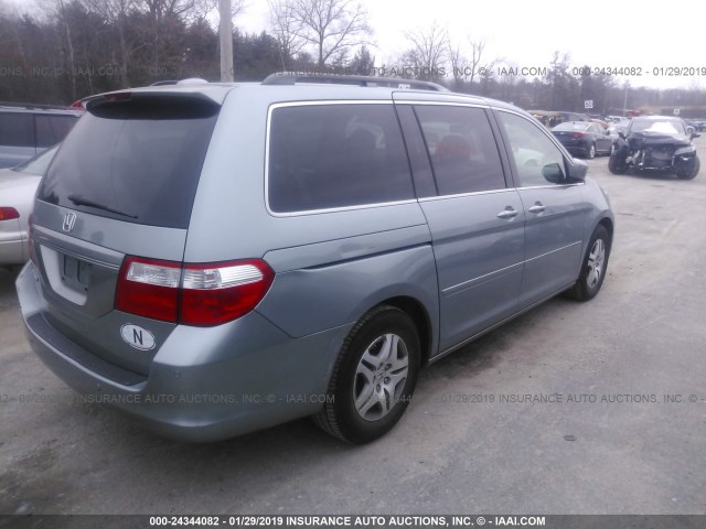 5FNRL387X7B006451 - 2007 HONDA ODYSSEY EXL BLUE photo 4