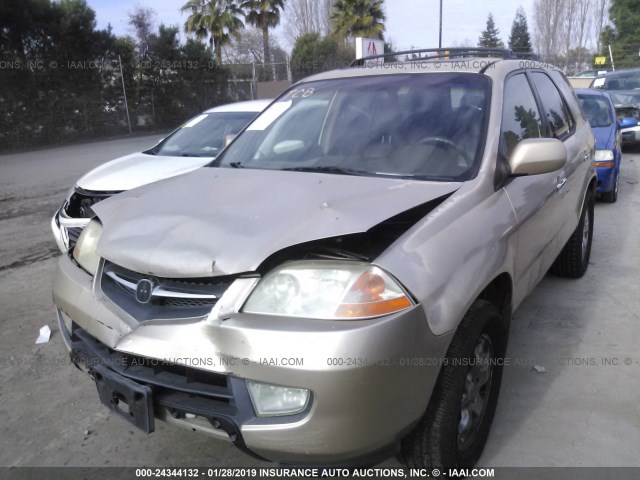 2HNYD18831H513483 - 2001 ACURA MDX TOURING GOLD photo 2