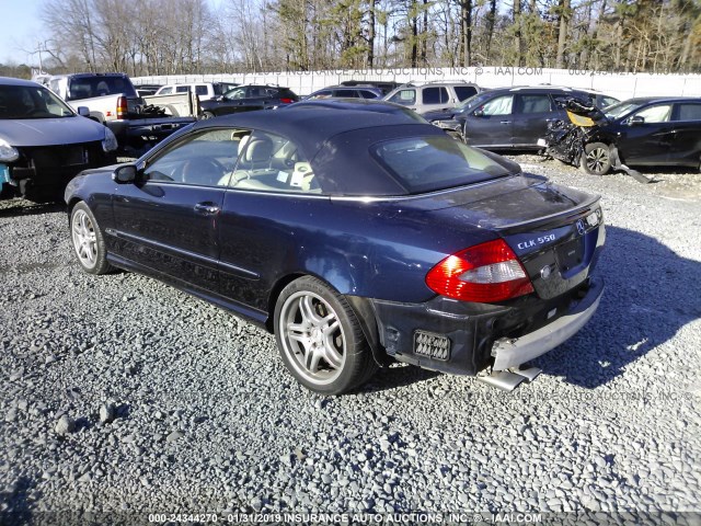 WDBTK72F49T102526 - 2009 MERCEDES-BENZ CLK 550 BLUE photo 3