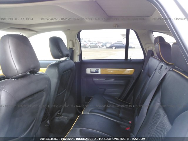 2LMDU88C48BJ32577 - 2008 LINCOLN MKX GRAY photo 8