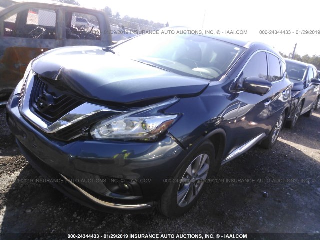 5N1AZ2MG4FN256419 - 2015 NISSAN MURANO S/SL/SV/PLATINUM BLUE photo 2