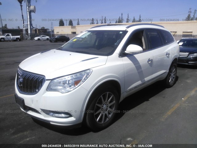 5GAKRBKD7EJ285051 - 2014 BUICK ENCLAVE WHITE photo 2