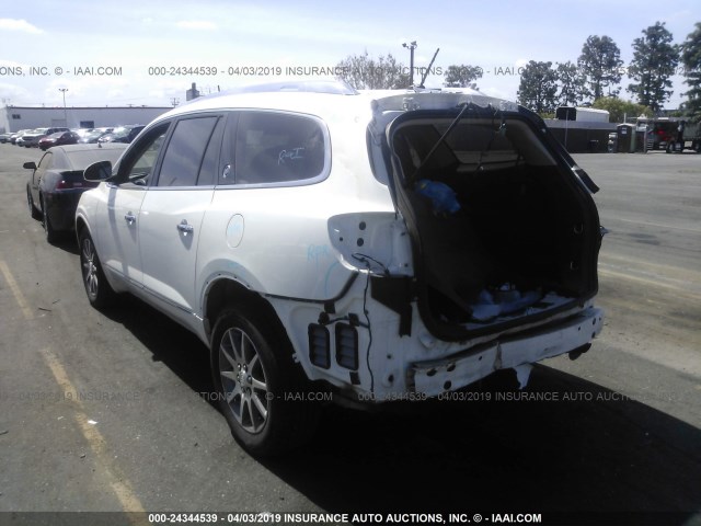 5GAKRBKD7EJ285051 - 2014 BUICK ENCLAVE WHITE photo 3