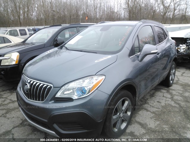 KL4CJESB4EB604016 - 2014 BUICK ENCORE GRAY photo 2