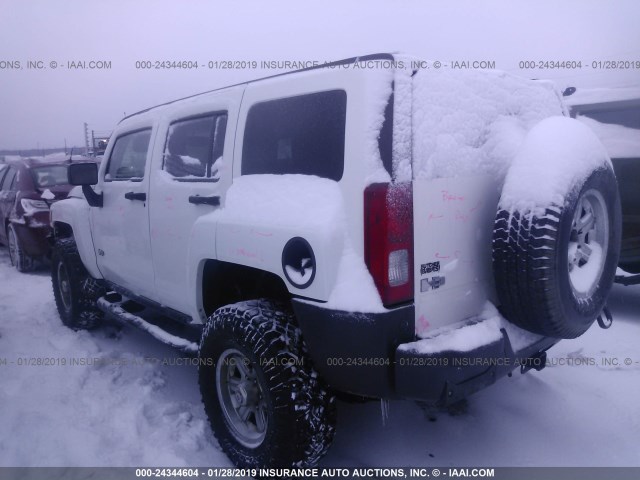 5GTEN13E388167012 - 2008 HUMMER H3 WHITE photo 3