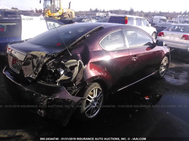 JTKDE167080261307 - 2008 TOYOTA SCION TC ბურგუნდია ფოტო 4