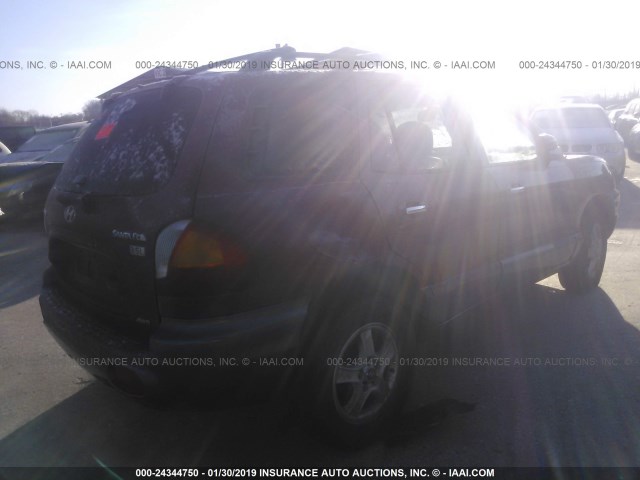 KM8SC73E84U592838 - 2004 HYUNDAI SANTA FE GLS/LX BURGUNDY photo 4