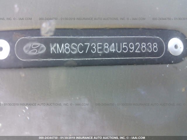 KM8SC73E84U592838 - 2004 HYUNDAI SANTA FE GLS/LX BURGUNDY photo 9