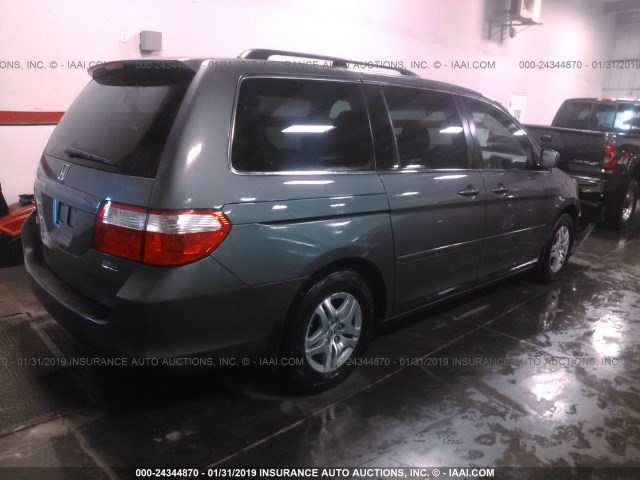 5FNRL38687B462164 - 2007 HONDA ODYSSEY EXL GRAY photo 4