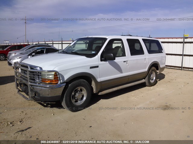 1FMNU42F3YEE50822 - 2000 FORD EXCURSION LIMITED WHITE photo 2