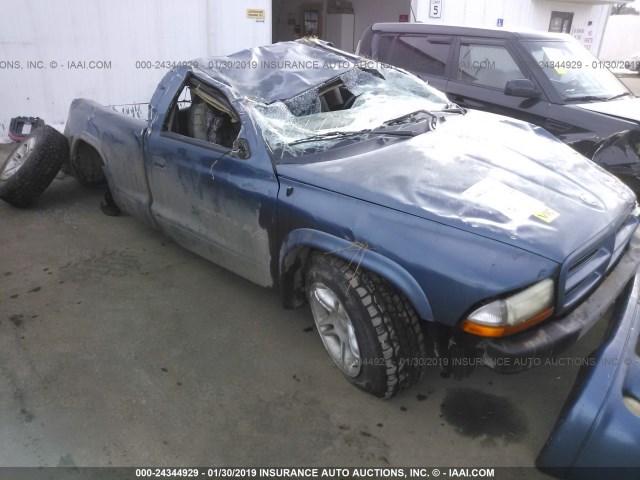 1B7GL26Z81S343653 - 2001 DODGE DAKOTA BLUE photo 6