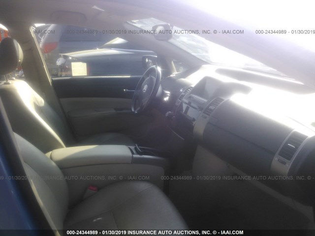 JTDKB20U897829260 - 2009 TOYOTA PRIUS BLUE photo 5