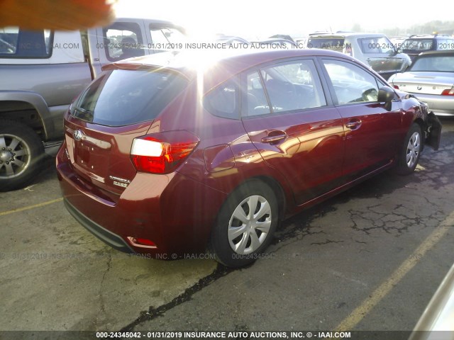 JF1GPAA69G8256089 - 2016 SUBARU IMPREZA RED photo 4