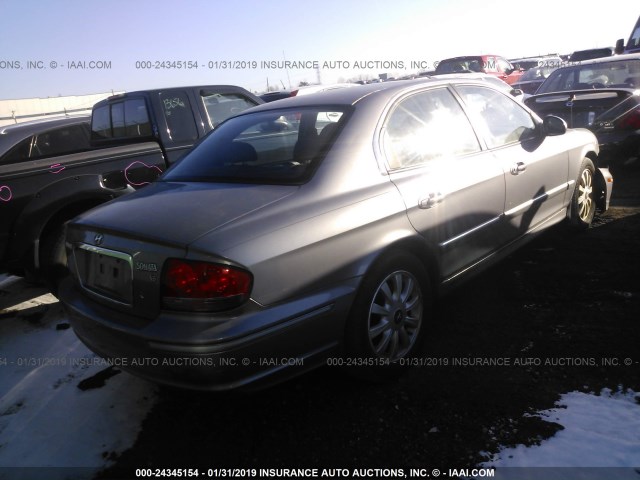 KMHWF35H35A128576 - 2005 HYUNDAI SONATA GLS/LX GRAY photo 4