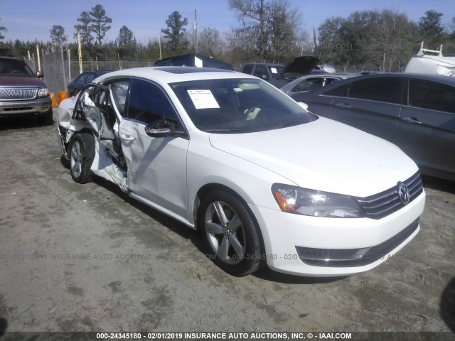 1VWBH7A33CC049342 - 2012 VOLKSWAGEN PASSAT SE WHITE photo 1