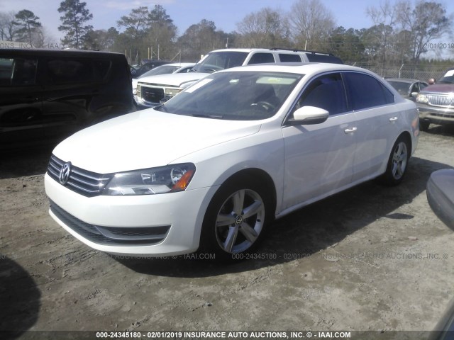 1VWBH7A33CC049342 - 2012 VOLKSWAGEN PASSAT SE WHITE photo 2