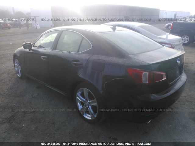 JTHBF5C20C5160998 - 2012 LEXUS IS 250 BLACK photo 3