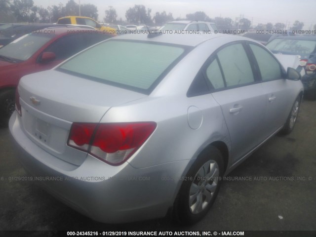 1G1PA5SG8F7158114 - 2015 CHEVROLET CRUZE LS SILVER photo 4