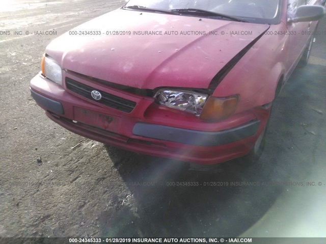 JT2EL56E4S7002804 - 1995 TOYOTA TERCEL DX RED photo 6