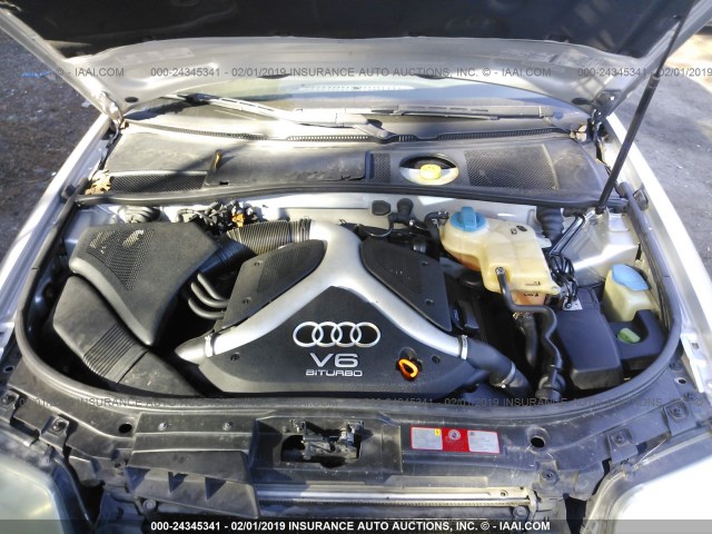 WAULD64B62N025827 - 2002 AUDI A6 2.7T QUATTRO SILVER photo 10