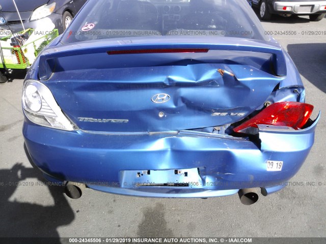 KMHHN65F75U178066 - 2005 HYUNDAI TIBURON GT BLUE photo 6