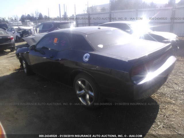 2C3CDYAG2CH176600 - 2012 DODGE CHALLENGER SXT BLACK photo 3